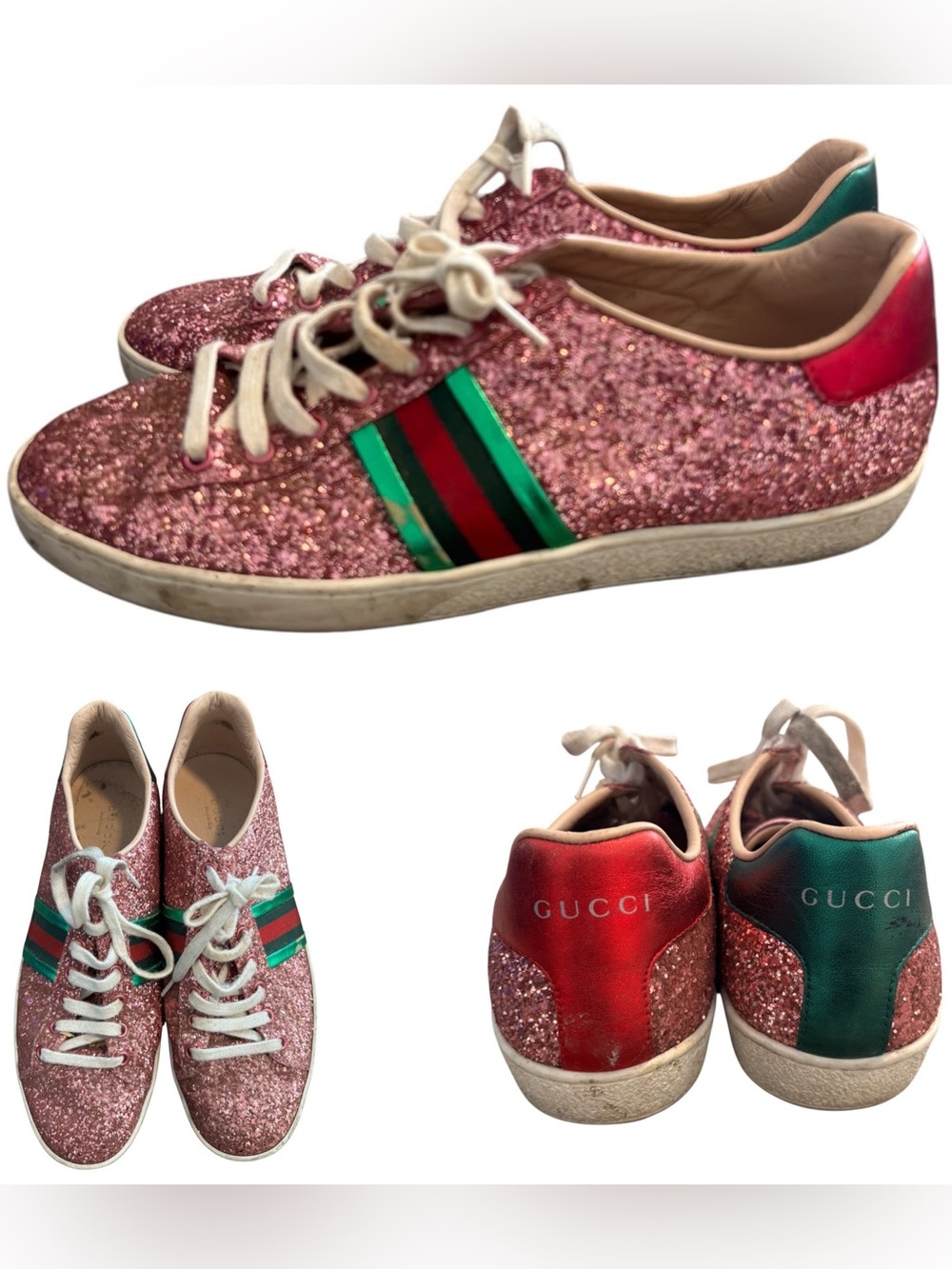 Gucci Ace Pink Glitter Sneakers